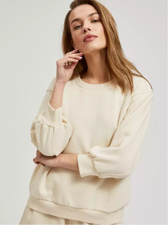 Moodo Bež ženska mikina Moodo