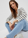 Moodo Črno-bela črtasta ženska jopa Moodo