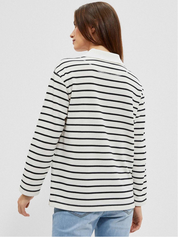 Moodo Črno-bela črtasta ženska jopa Moodo