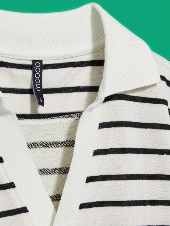 Moodo Črno-bela črtasta ženska jopa Moodo