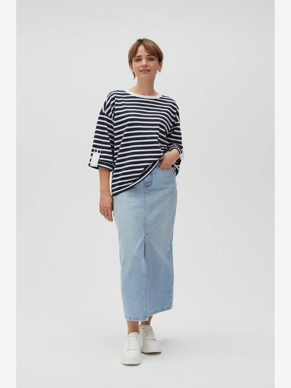 Moodo Moodo belo-modra črtasta ženska jopa