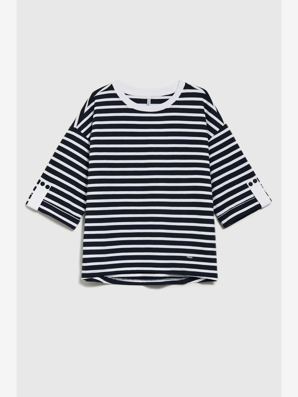 Moodo Moodo belo-modra črtasta ženska jopa