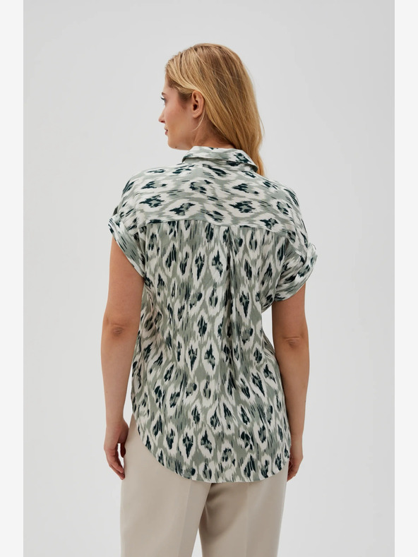 Moodo Zelena ženska vzorčasta majica Moodo