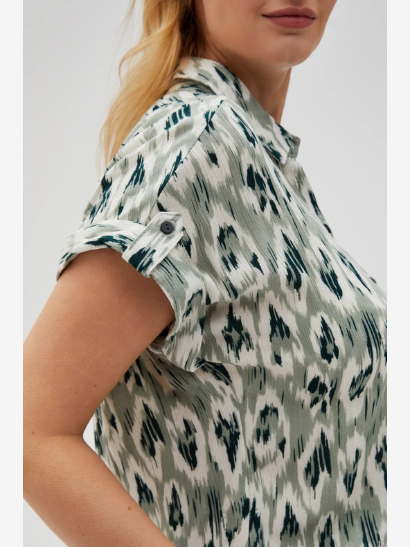 Moodo Zelena ženska vzorčasta majica Moodo