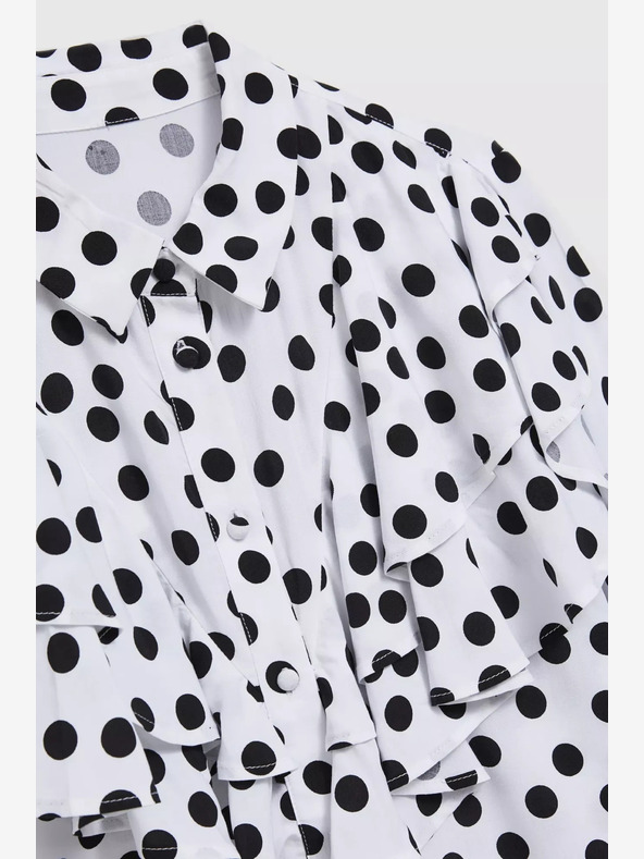 Moodo Črno-bela ženska majica s pikami Moodo