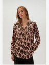 Moodo Rjava in roza ženska vzorčasta bluza Moodo