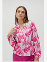 Moodo Belo-rožnata ženska vzorčasta bluza Moodo