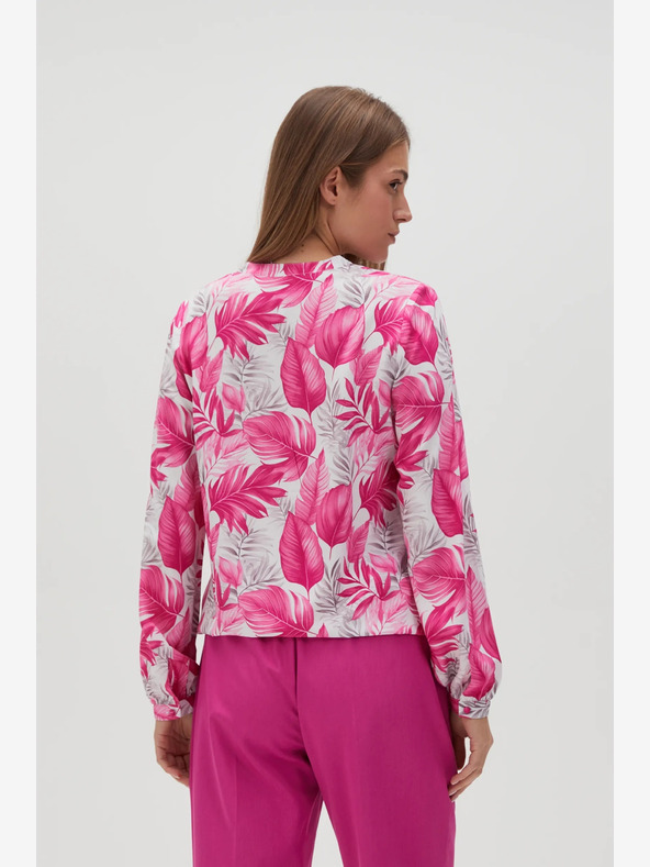 Moodo Belo-rožnata ženska vzorčasta bluza Moodo