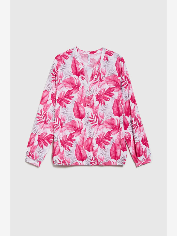 Moodo Belo-rožnata ženska vzorčasta bluza Moodo