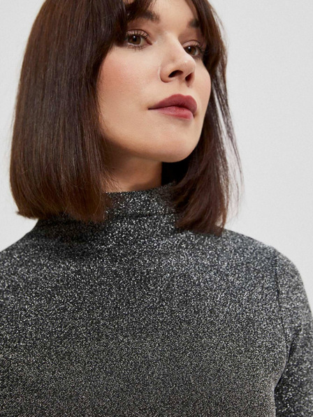 Moodo Črna ženska bluza s kovinsko nitjo Moodo