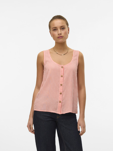 Vero Moda Bela in oranžna črtasta ženska bluza Vero Moda