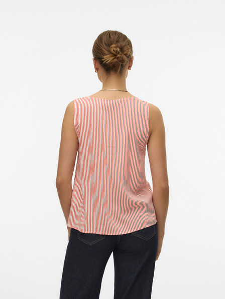 Vero Moda Bela in oranžna črtasta ženska bluza Vero Moda