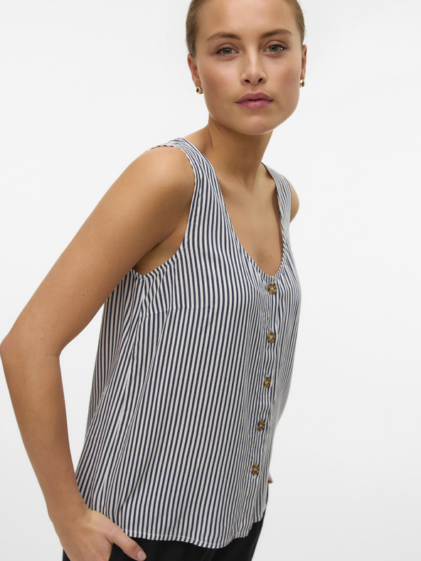 Vero Moda Belo-modra črtasta ženska bluza Vero Moda