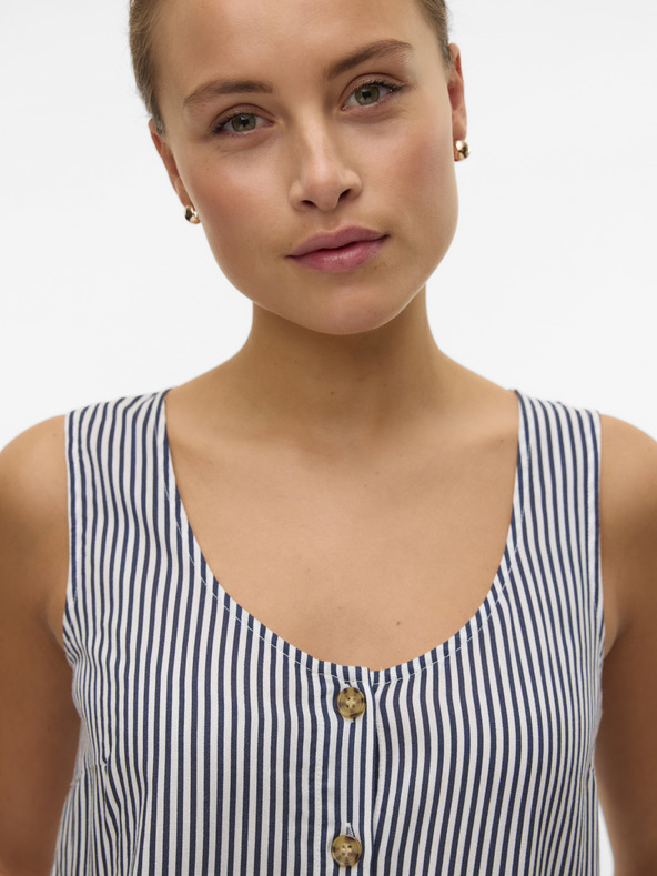 Vero Moda Belo-modra črtasta ženska bluza Vero Moda