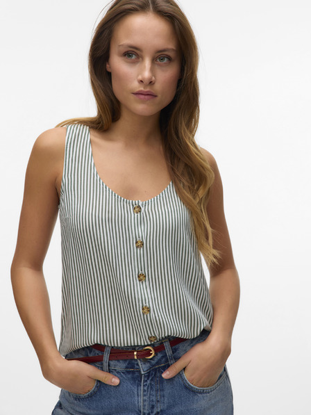 Vero Moda Bela in zelena ženska črtasta bluza Vero Moda BUMPY