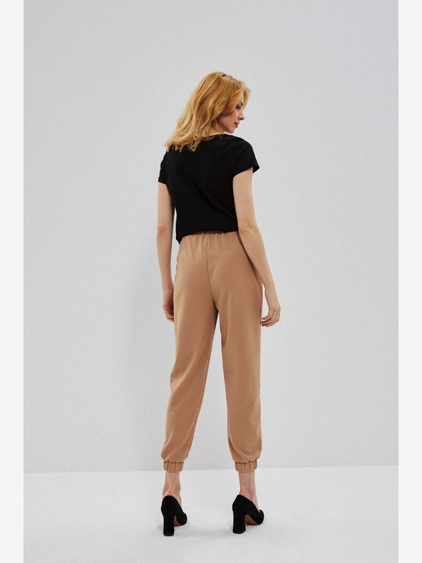 Moodo Moodo Rjave ženske hlače Moodo