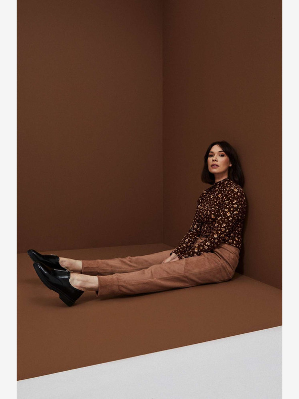 Moodo Rjave ženske hlače iz semiša Moodo