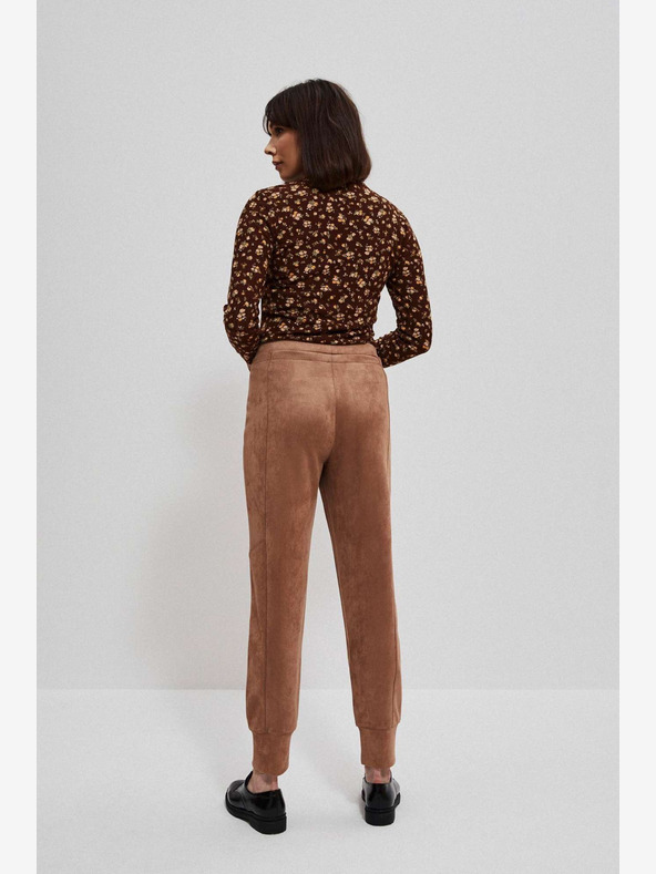 Moodo Rjave ženske hlače iz semiša Moodo