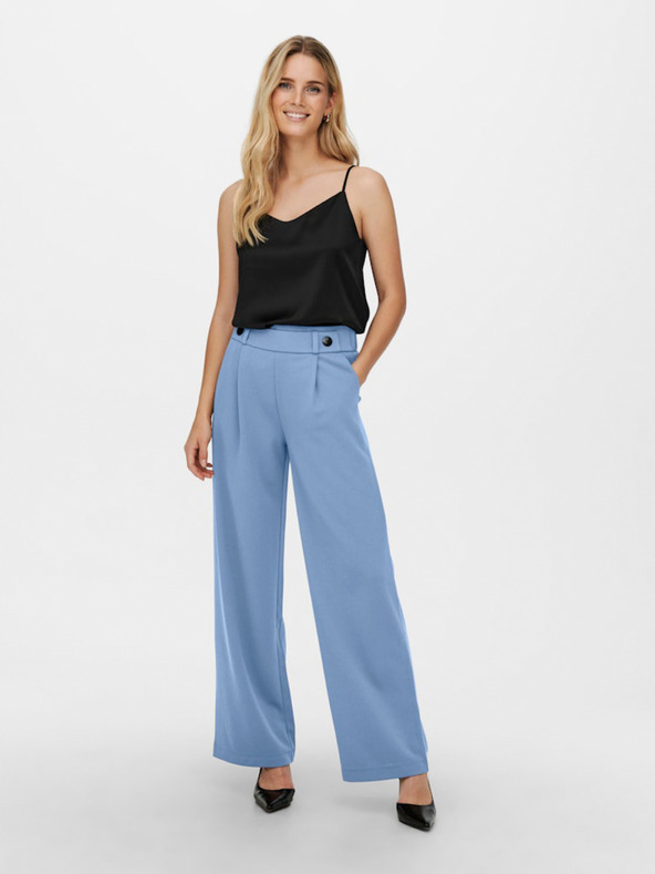 Jacqueline de Yong Modre ženske hlače s širokimi nogavicami JDY