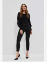 Moodo Črne ženske svetleče hlače Moodo