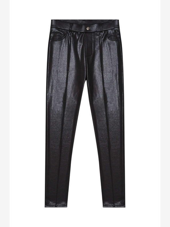 Moodo Črne ženske svetleče hlače Moodo