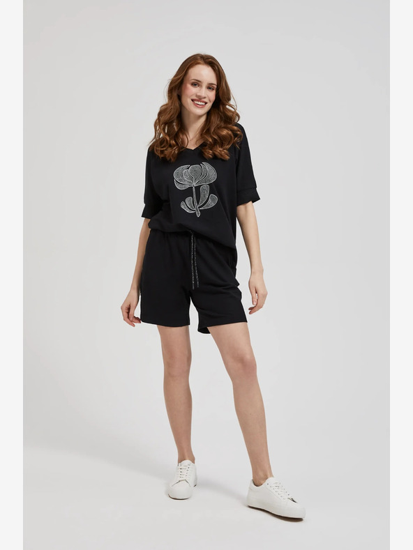 Moodo Črne ženske kratke hlače Moodo