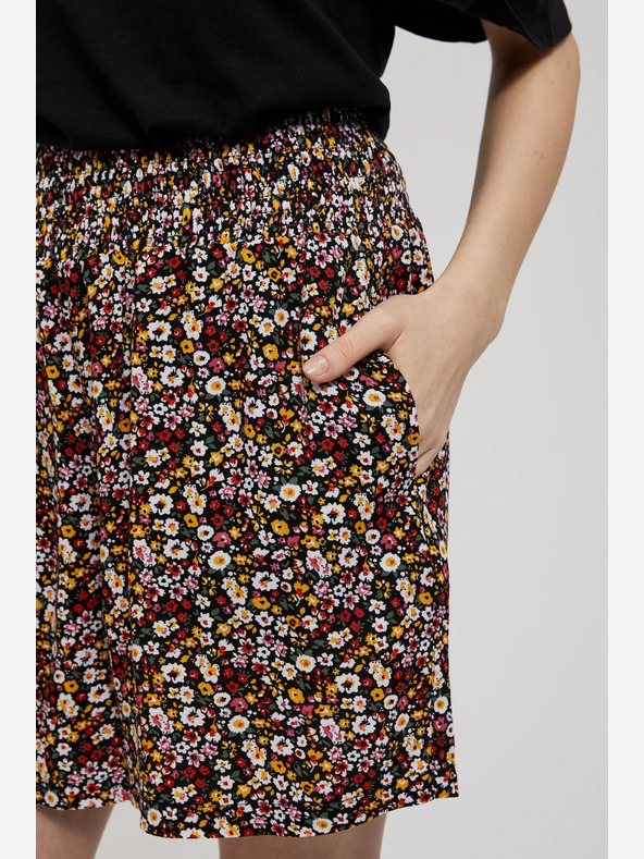 Moodo Črne ženske hlače s cvetjem Moodo