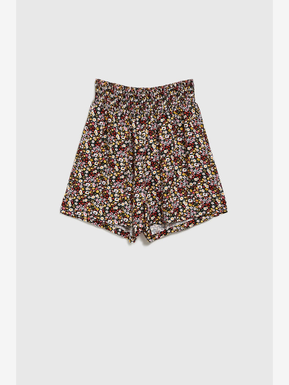 Moodo Črne ženske hlače s cvetjem Moodo