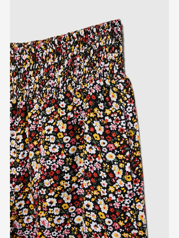 Moodo Črne ženske hlače s cvetjem Moodo