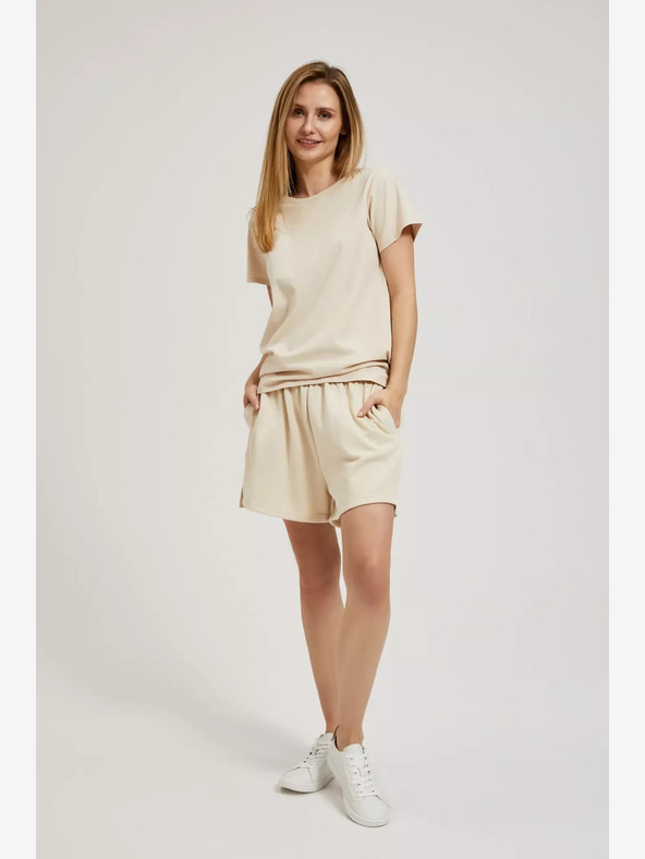 Moodo Bež ženske kratke hlače Moodo