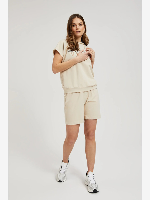 Moodo Bež ženske kratke hlače Moodo