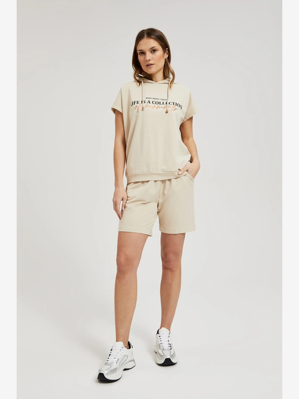 Moodo Bež ženske kratke hlače Moodo