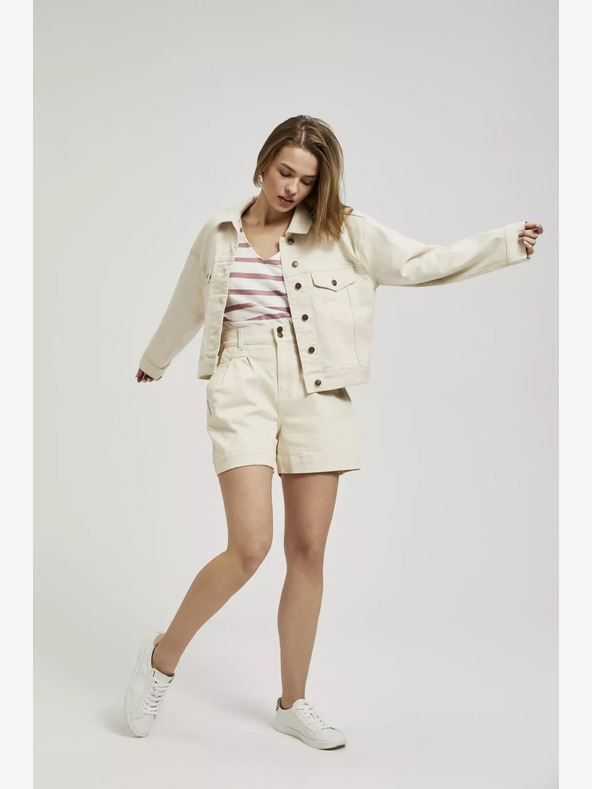 Moodo Bež ženske kratke hlače Moodo