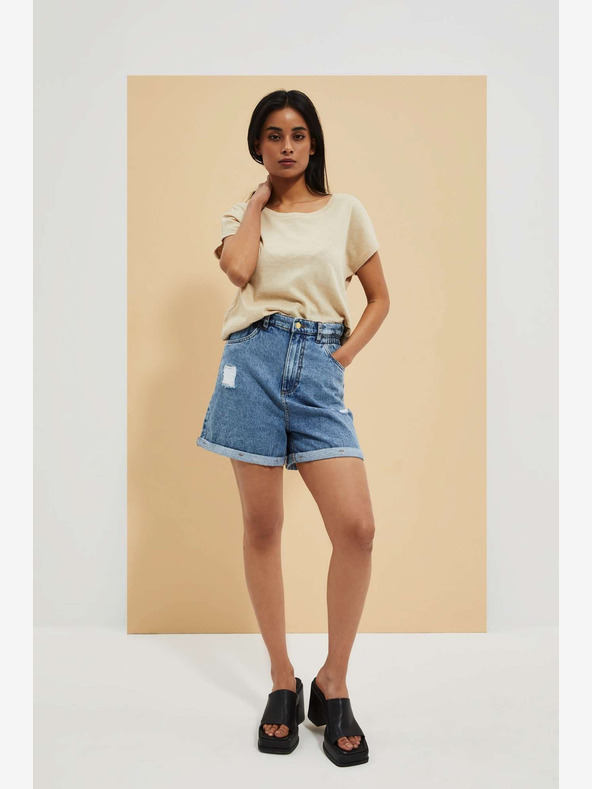 Moodo Modre ženske kratke hlače iz džinsa Moodo