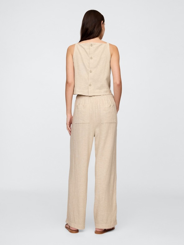 GAP Široke lanene hlače GAP