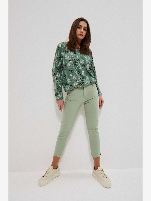 Moodo Svetlo zelene ženske hlače Moodo