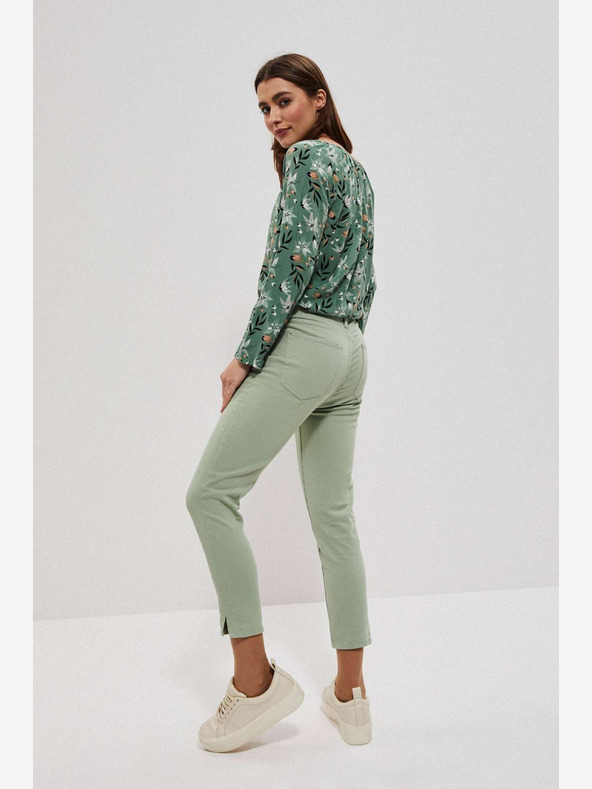 Moodo Svetlo zelene ženske hlače Moodo