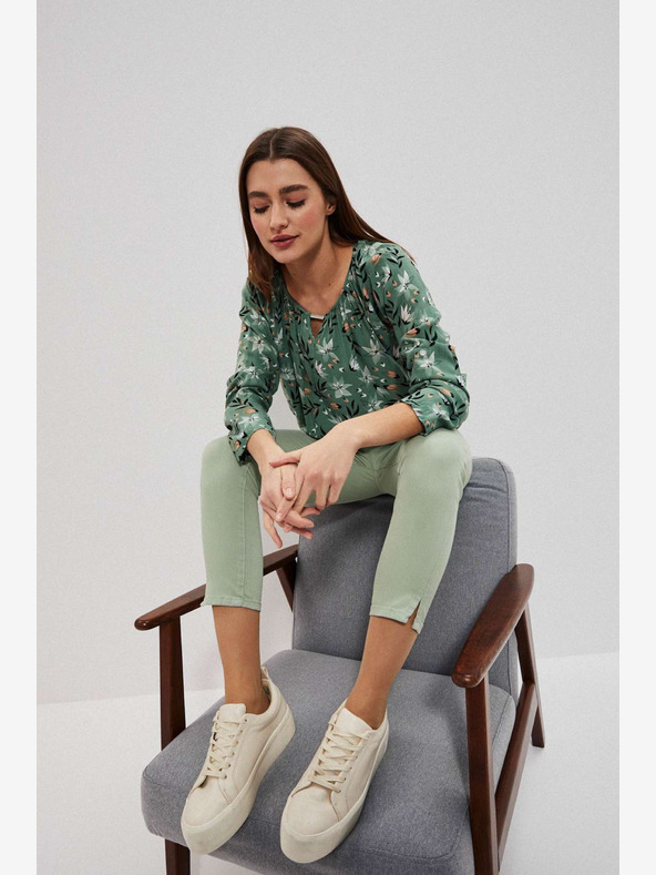 Moodo Svetlo zelene ženske hlače Moodo