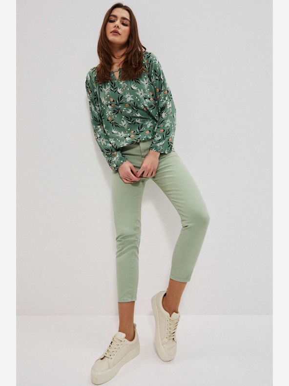 Moodo Svetlo zelene ženske hlače Moodo