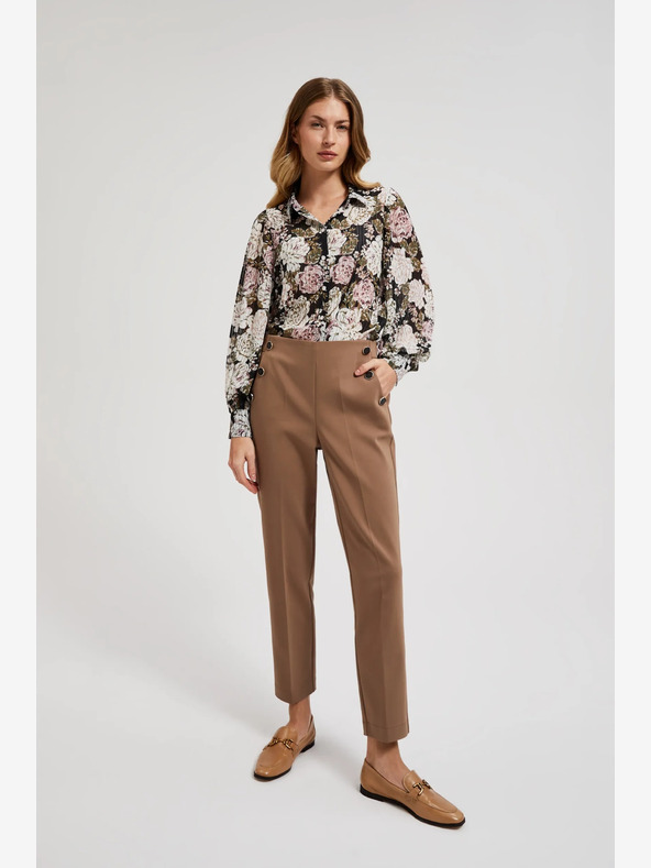 Moodo Rjave ženske hlače Moodo