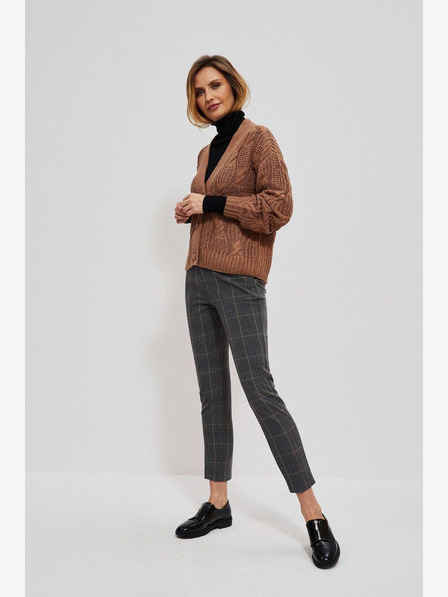 Moodo Moodo Sive ženske kariraste hlače