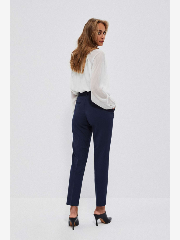 Moodo Temno modre ženske hlače s pasom Moodo