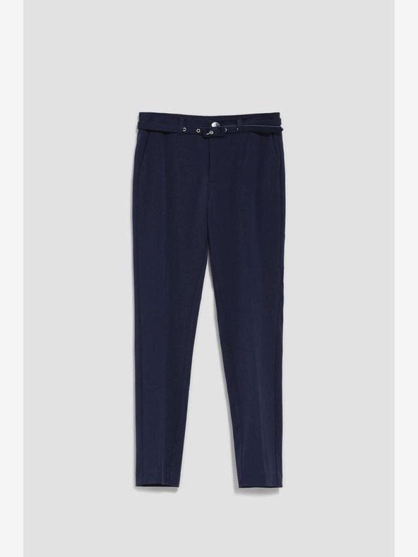 Moodo Temno modre ženske hlače s pasom Moodo