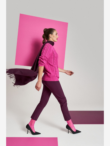 Moodo Moodo Ženske hlače v bordo barvi