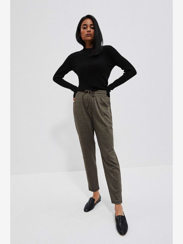 Moodo Moodo Črne in rjave ženske hlače