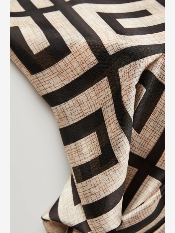 Moodo bež in črn ženski vzorčast šal Moodo