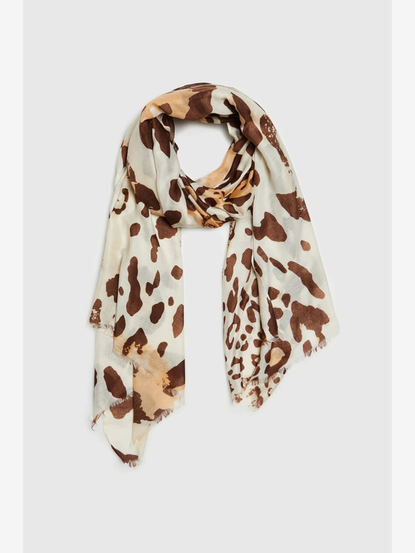 Moodo Krem in rjava ženska vzorčasta ruta Moodo