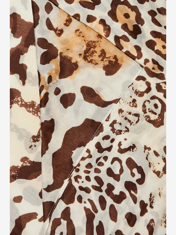 Moodo Krem in rjava ženska vzorčasta ruta Moodo