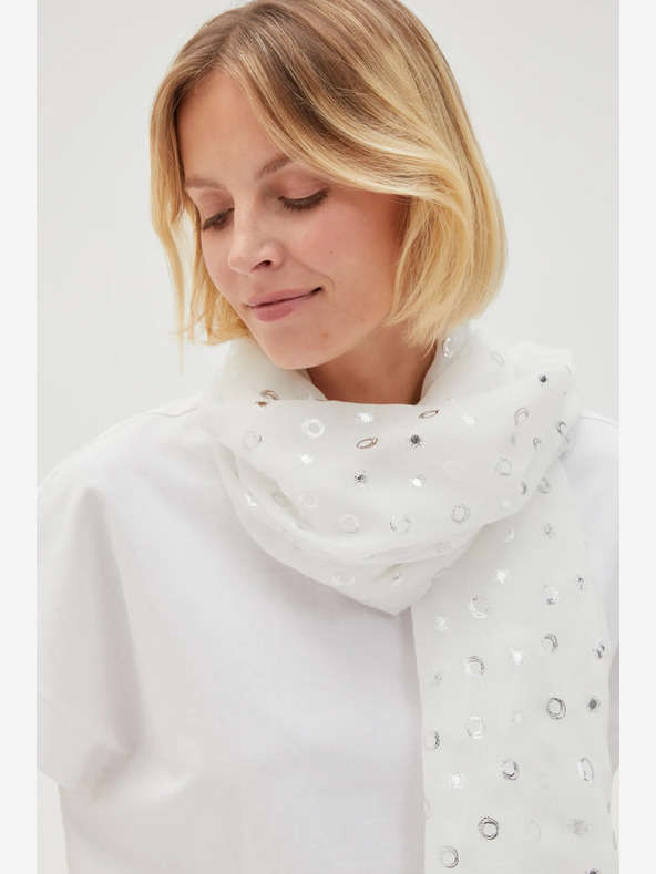Moodo Beli ženski pikčasti šal Moodo