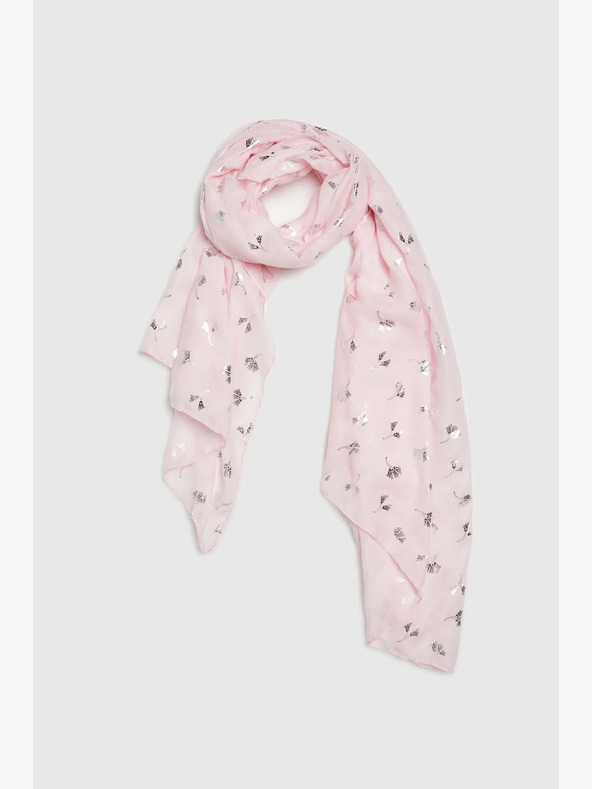 Moodo Svetlo roza ženski vzorčasti šal Moodo